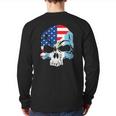 Guatemala Usa Flag Skull Back Print Long Sleeve T-shirt