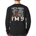 I'm 9 Bday Race Car Party Cute 9Th Birthday Boys Race Car Back Print Long Sleeve T-shirt