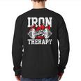 Iron Is My Therapy Bodybuilding Weight Training Gym Back Print Long Sleeve T-shirt