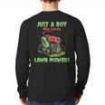 Just A Boy Who Loves Lawn Mowers Gardener Lawn Mowing Back Print Long Sleeve T-shirt