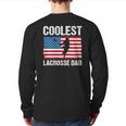 Lacrosse Dad American Flag Lax Dad Lacrosse Player Back Print Long Sleeve T-shirt