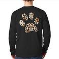 Leopard Cheetah Paw Print Back Print Long Sleeve T-shirt