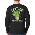 Lettuce Romaine Calm Mindfulness Vegan Yoga Lover Yogi Joke Back Print Long Sleeve T-shirt