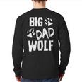 Mens Big Dad Wolf Costume Halloween Daddy Dad Father's Day Back Print Long Sleeve T-shirt