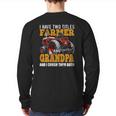 Mens I Have Two Titles Farmer Grandpa Fathers Day Tractor Back Print Long Sleeve T-shirt