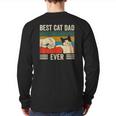 Mens Vintage Best Cat Dad Ever Bump Fit Classic Back Print Long Sleeve T-shirt
