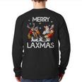 Merry Laxmas Ugly Christmas Lacrosse Santa Reindeer Back Print Long Sleeve T-shirt