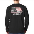 Muscle Car Lover American Flag 4Th Of July Independence Back Print Long Sleeve T-shirt