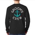 Nautical Groomsmen Wedding Party Groom's Crew Anchor Back Print Long Sleeve T-shirt