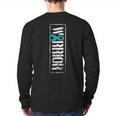 Ovarian Cancer Warrior Military-Style Awareness Ribbon Back Print Long Sleeve T-shirt