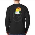 Pocket White Bellied Caique Cute Parrot Birb Memes Back Print Long Sleeve T-shirt