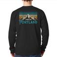 Portland Oregon Vintage Mountains Souvenir Back Print Long Sleeve T-shirt