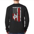 Promoted To Daddy 2024 Us American Flag New Dad First Time Back Print Long Sleeve T-shirt