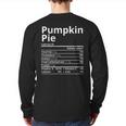 Pumpkin Pie Nutrition Facts Thanksgiving Christmas Back Print Long Sleeve T-shirt