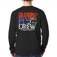 Race Car Themed Birthday Party Grandpa Pit Crew Costume Back Print Long Sleeve T-shirt