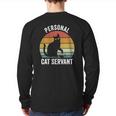 Retro Ca Black Cat Personal Cat Servant Cat Lover Back Print Long Sleeve T-shirt