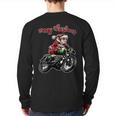 Santa Riding A Motorbike Christmas Motorcycle Christmas Back Print Long Sleeve T-shirt