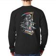 Scary Valhalla Grim Reaper Scythe Grunge Horror Gothic Back Print Long Sleeve T-shirt