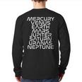 Solar System Planets List Outer Space Science Back Print Long Sleeve T-shirt