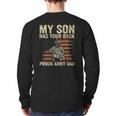 My Son Has Your Back Proud Army Dad Veteran Son Back Print Long Sleeve T-shirt