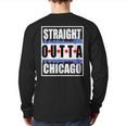 Straight Outta Chicago Chitown Flag Skyline Chi Town Back Print Long Sleeve T-shirt