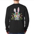 Sugar Skull Happy Easter Bunny Ears Cute Back Print Long Sleeve T-shirt