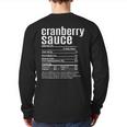 Thanksgiving Christmas Cranberry Sauce Nutritional Facts Back Print Long Sleeve T-shirt