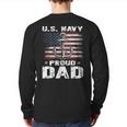 US NAVY Proud Dad With American Flag Veteran Day Back Print Long Sleeve T-shirt