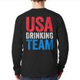 Usa Drinking Team Fourth Of July Back Print Long Sleeve T-shirt