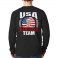 Usa Drinking Team American Flag 4Th Of July Idea Back Print Long Sleeve T-shirt