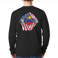 Venezuelan Blood Inside Me Venezuela Flag Bandera Vzla Back Print Long Sleeve T-shirt