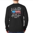Veteran Grandpa American Flag Two Titles Grandfather Back Print Long Sleeve T-shirt