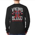 Viking Blood Skull Norwegian Flag Pride Norway Premium Back Print Long Sleeve T-shirt