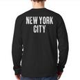 Vintage New York City Retro Distressed Text Nyc Back Print Long Sleeve T-shirt