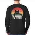 Vintage Retro Ew People Black Cat Back Print Long Sleeve T-shirt