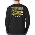 Volleyball Dad American Flag Back Print Long Sleeve T-shirt