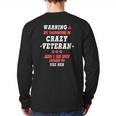 Warning My Daughter Is Crazy Veteran For Parents Back Print Long Sleeve T-shirt