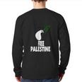 West Bank Middle East Peace Dove Olive Branch Free Palestine Back Print Long Sleeve T-shirt