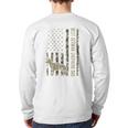 Best German Shepherd Dog Dad Camouflage American Flag Back Print Long Sleeve T-shirt