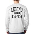 Legend Established 1949 Vintage Style Born 1949 Birthday Back Print Long Sleeve T-shirt