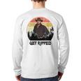 Vintage Cowboy Get Ripped Western Country Music Rodeo Dad Back Print Long Sleeve T-shirt