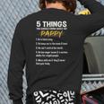 5 Things You Should Know About My Pappy Father's Day Back Print Long Sleeve T-shirt