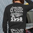 65Th Birthday Vintage Classic Car 1958 B-Day 65 Year Old Back Print Long Sleeve T-shirt
