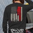 American Plumber Flag Patriotic Plumbing Wrench Pipefitter Back Print Long Sleeve T-shirt