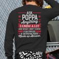Ask Poppa Anything Poppa Fathers Day Back Print Long Sleeve T-shirt