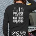 Awesome Dads Have Tattoos And Beards Tshirt Fathers Day Back Print Long Sleeve T-shirt
