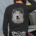 Beautiful Siberian Husky Dog Face Back Print Long Sleeve T-shirt