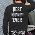 Best Dad Ever Music Note Bold Condensed Dark Back Print Long Sleeve T-shirt