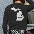 Best Papa MichiganGrandpa Back Print Long Sleeve T-shirt