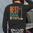 Best Papaw By Par Vintage Retro Golf Lover Grandpa Back Print Long Sleeve T-shirt